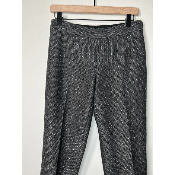 Talbots Wool Blend Trousers Sequins SZ 2P Black Gray Tweed Lined Sparkle Pants - Picture 4 of 9